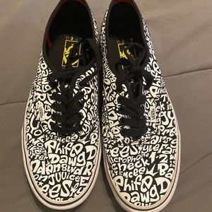 Black and white graffiti vans